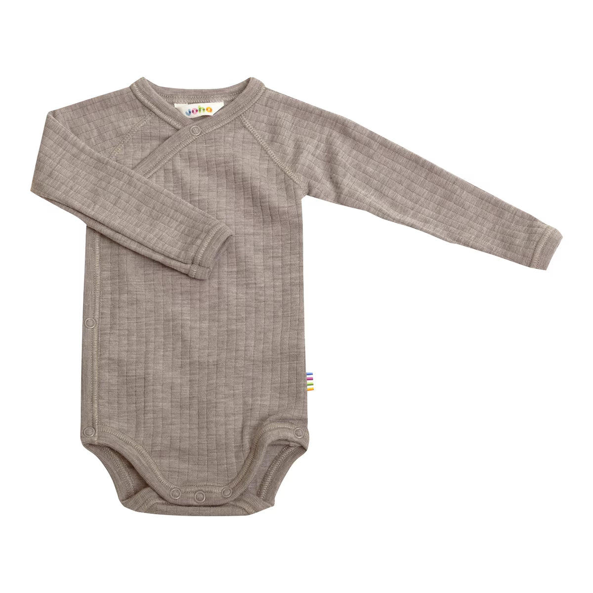 Joha Wickelbody, Body, Langarm sesame melange, Merinowolle