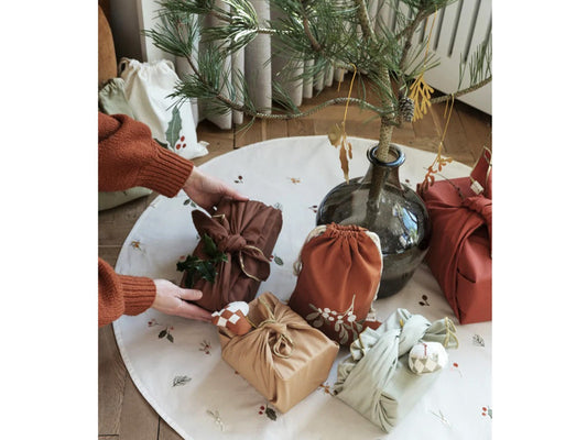 Fabelab Gift Bag Christmas Buckthorn Embroidery Birch, Geschenkbeutel Weihnachten