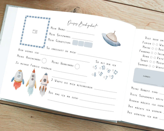 Heeaven Freundebuch Astronaut, Weltraum