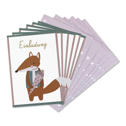 Ava&Yves Einladungskarten Set "Fuchs"