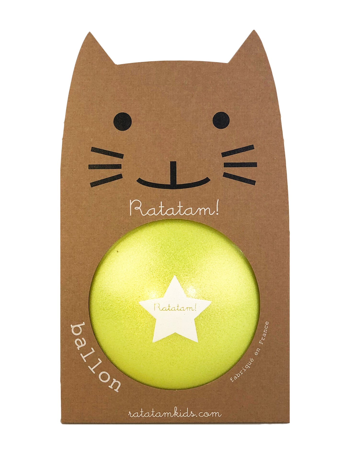 Ratatam! Ball Glitzer Gelb medium 15cm, Katze