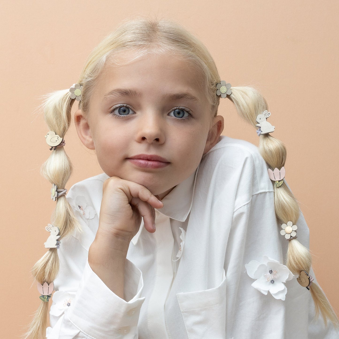 Mimi & Lula Mini Scrunchies Haargummies, Ostern, Hase, Tulpe, Küken, 8er Pack bunt