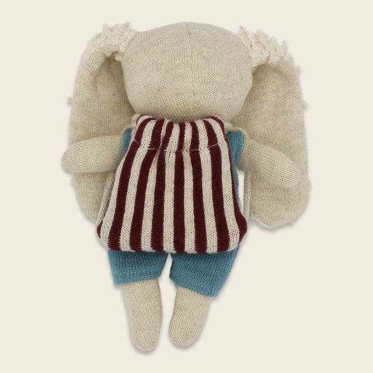 Ava&Yves Kindergartenkind Hase hellblau, mit Anzug und Rucksack