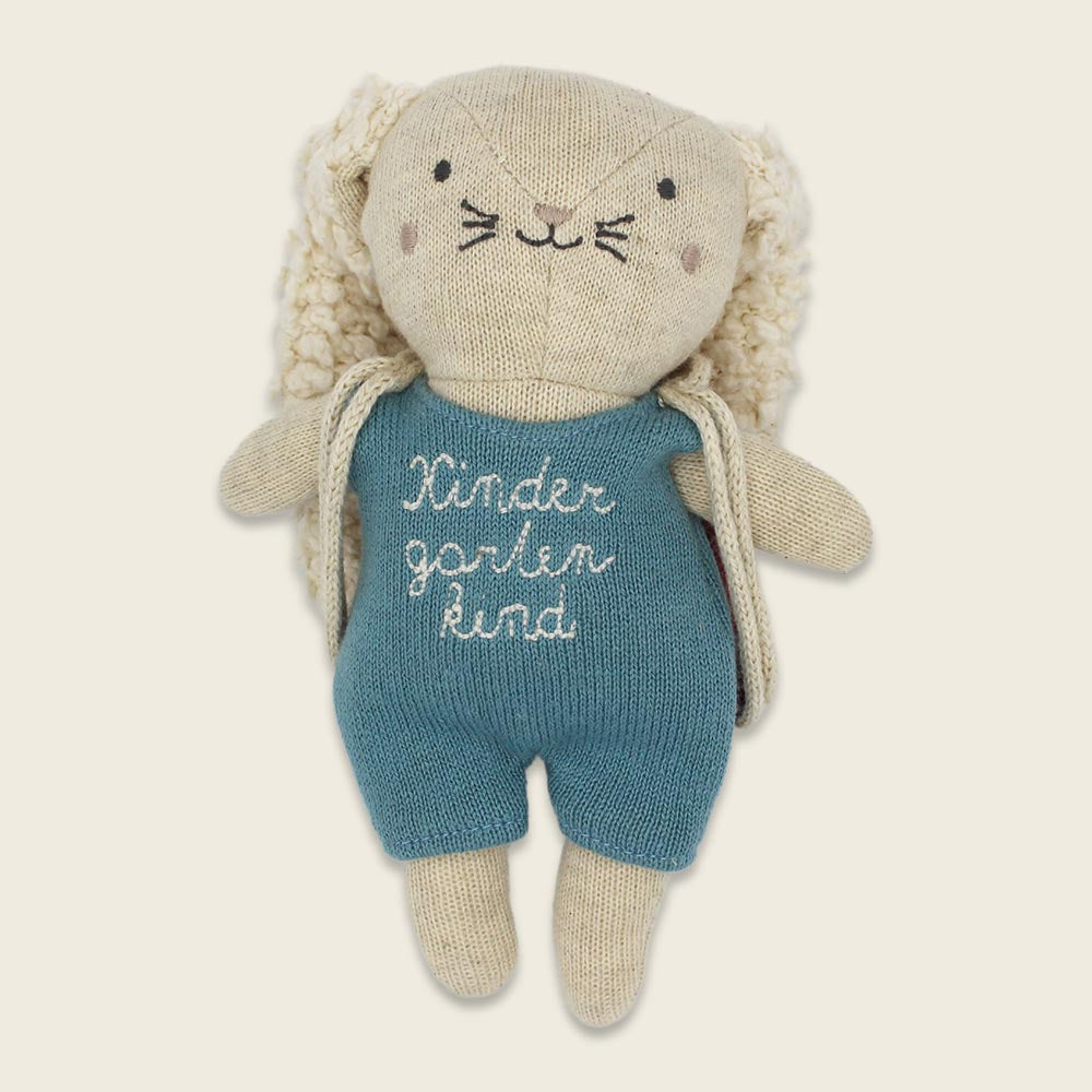 Ava&Yves Kindergartenkind Hase hellblau, mit Anzug und Rucksack