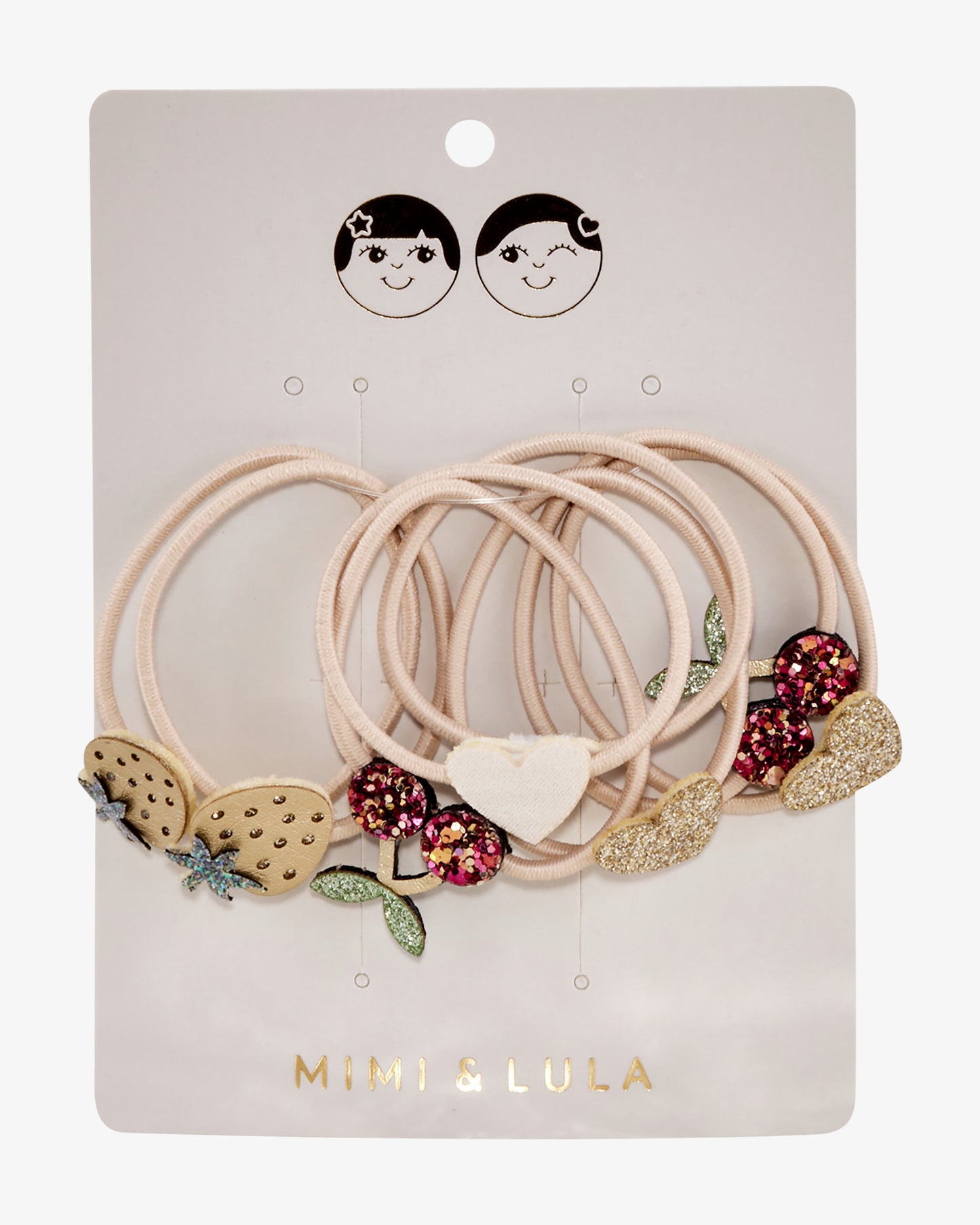 Mimi & Lula Haargummis Erdbeeren, Kirschen, Herzen 8er Pack
