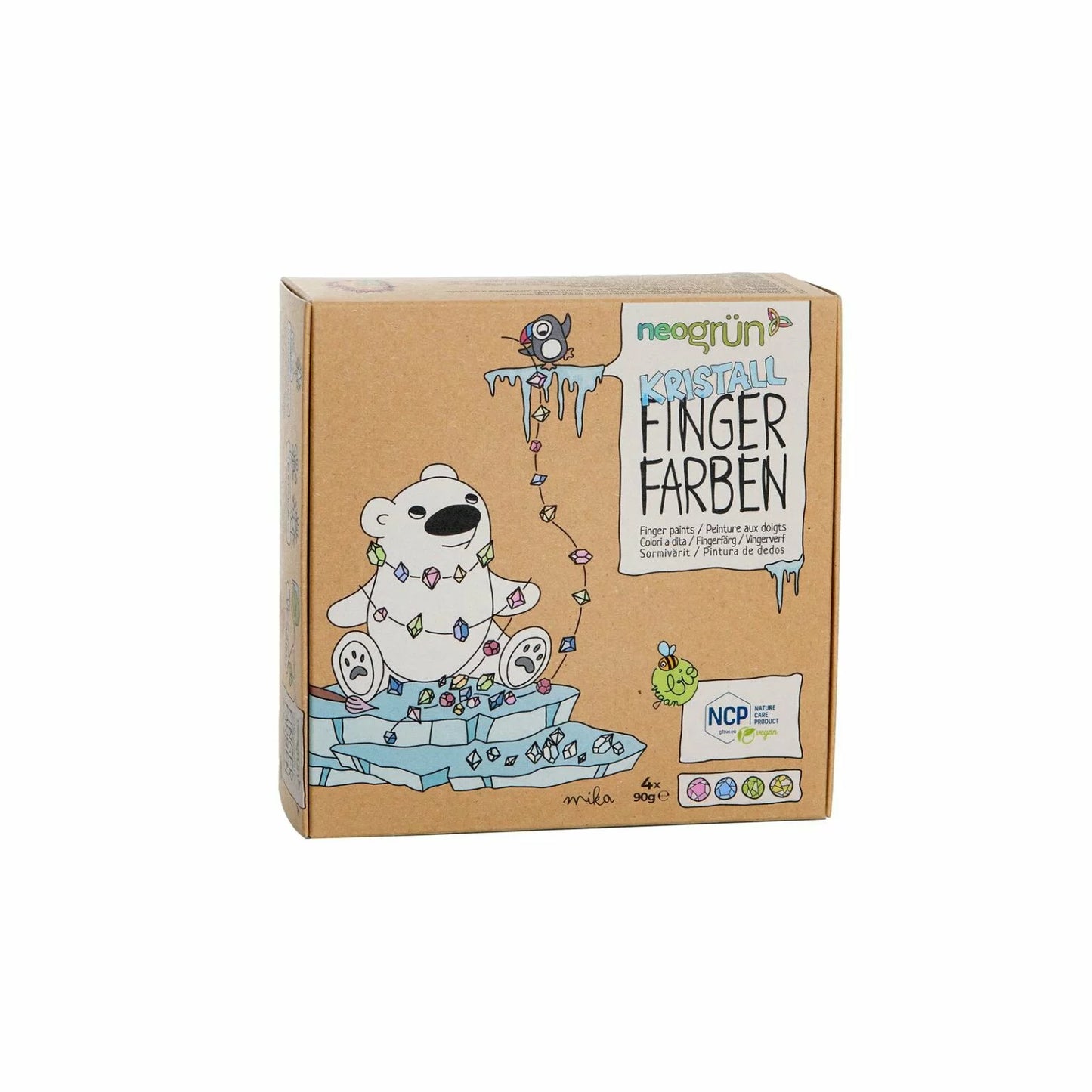 Neogrün Kristall Fingerfarben Set Mika rosa blau grün gelb