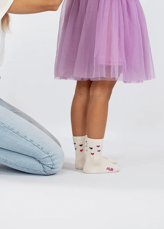 J.Clay Tennissocken Colour Hearts Mini beige
