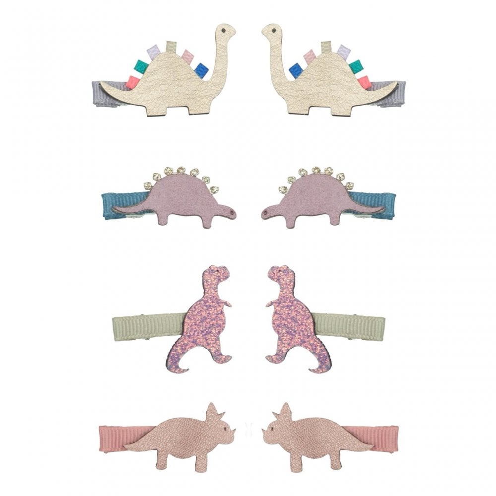 Mimi & Lula Mini Haarclips Dino, blau, rosa, lila, 8er Pack