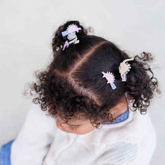 Mimi & Lula Mini Haarclips Dino, blau, rosa, lila, 8er Pack