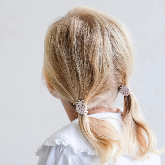 Mimi & Lula Erdbeeren Blumen Ponies Haargummis, 6er Pack, pastel rosa weiß