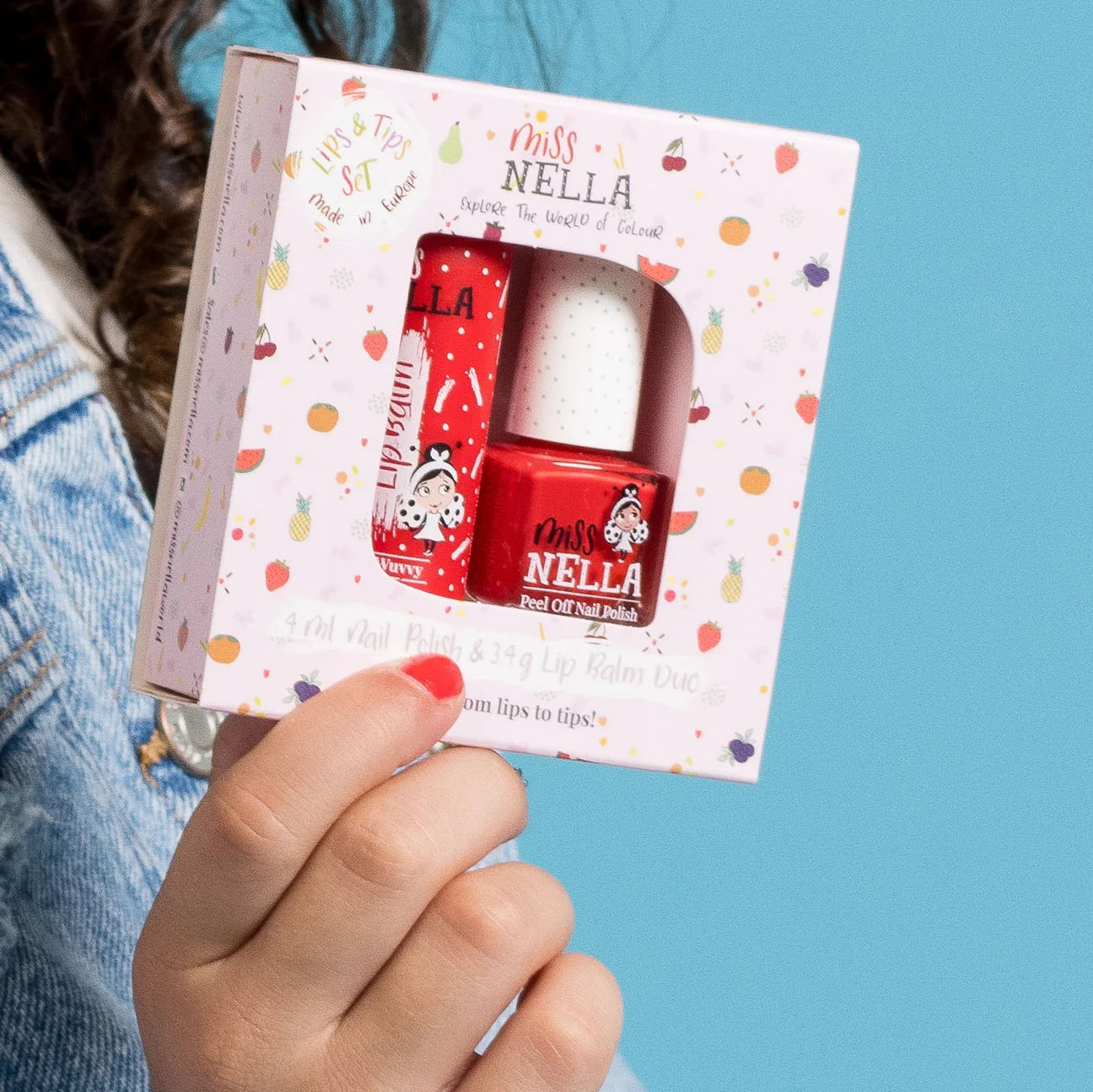 Miss Nella Duo Pack Cherry Macaroon + Luvvy Wuvvy, Nagellack und Lip Balm