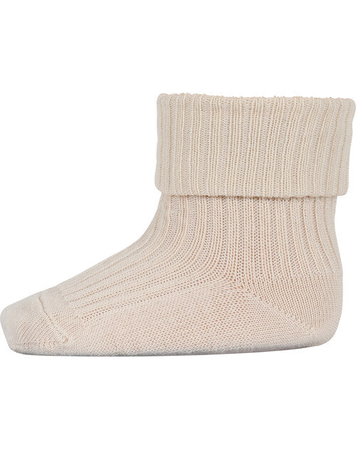 MP Denmark Wool Rib Babysocks, Socken, ecru, Wollsocken