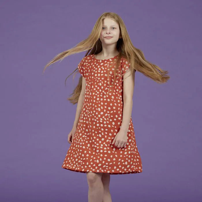 Sense Organics Neela Kleid rusty red dots