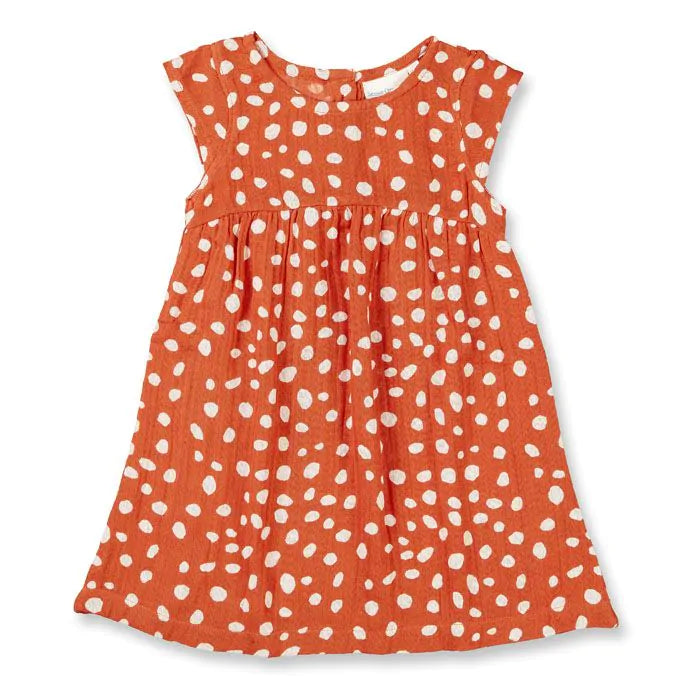 Sense Organics Neela Kleid rusty red dots