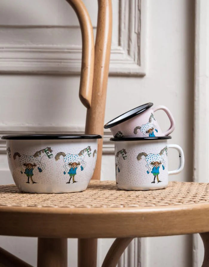 Muurla Schüssel Emaille Pippi Langstrumpf - Pferd 6dl