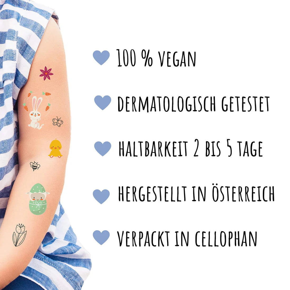 JEKA Tattoos Ostern, 3 Motivbögen, grün