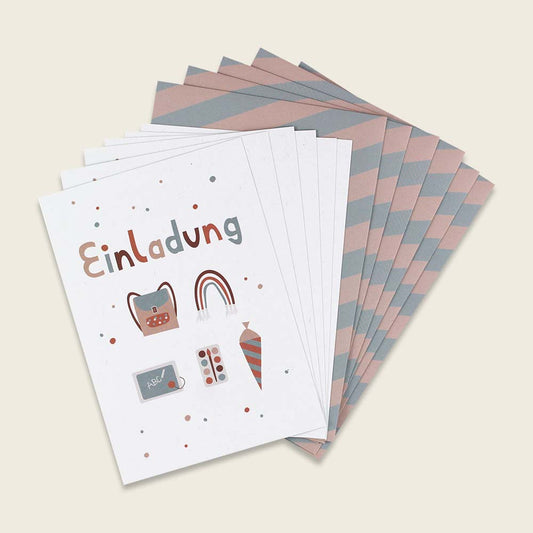 Ava&Yves Einladungskarten Set "under the sea" rosa