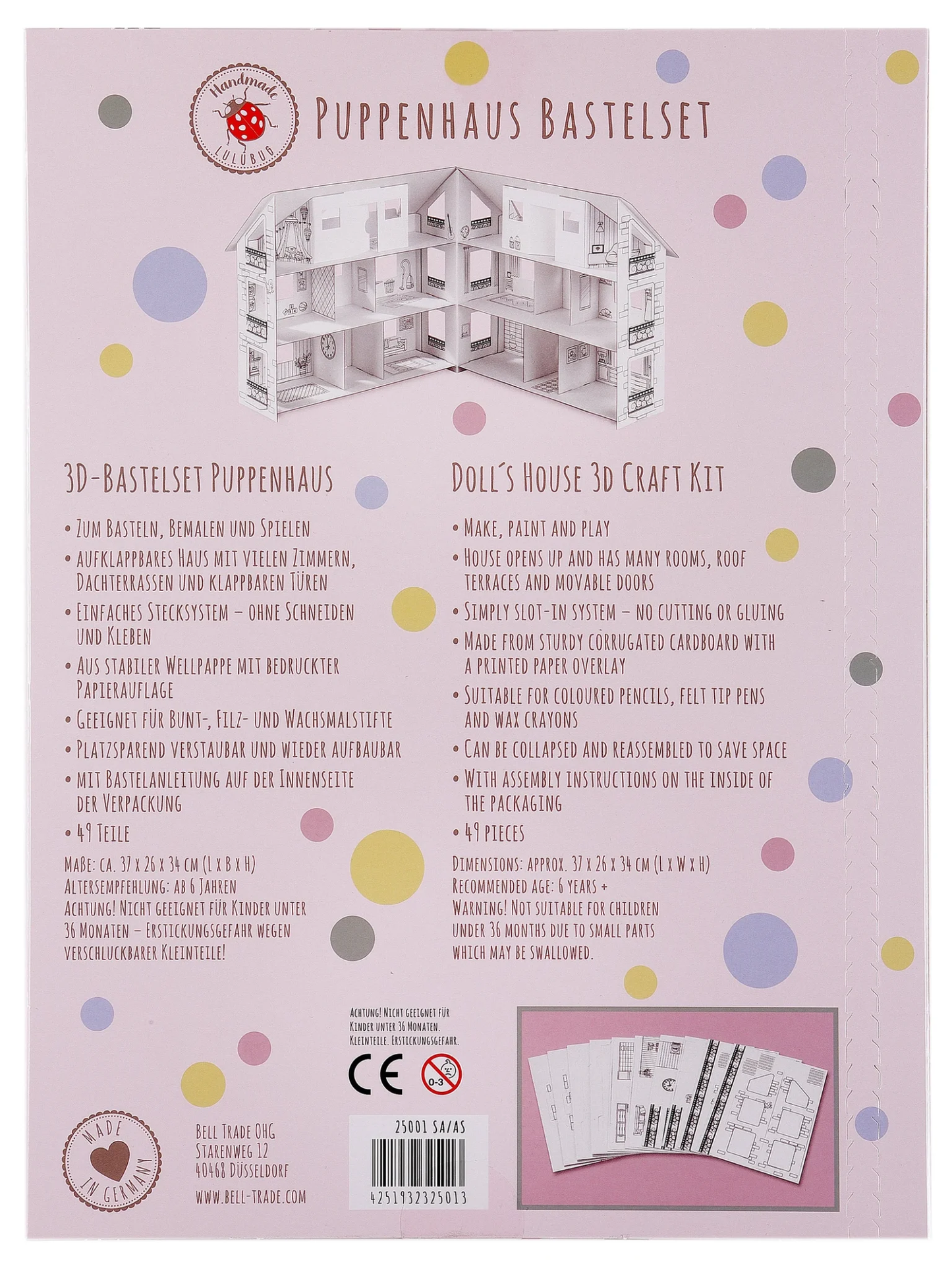 Bell Trade Lulubug Puppenhaus Bastelset zum Bemalen