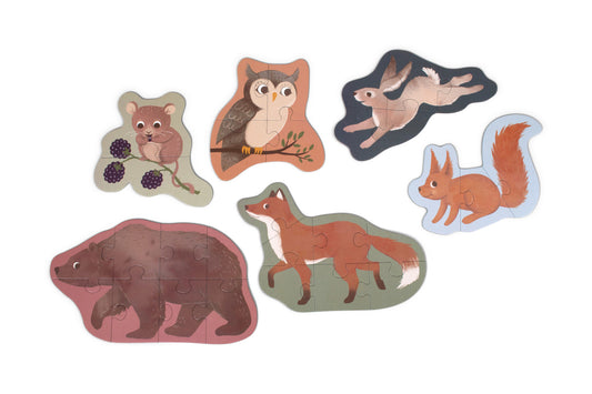 Filibabba Nordische Tierwelt, Set mit 7 Puzzles