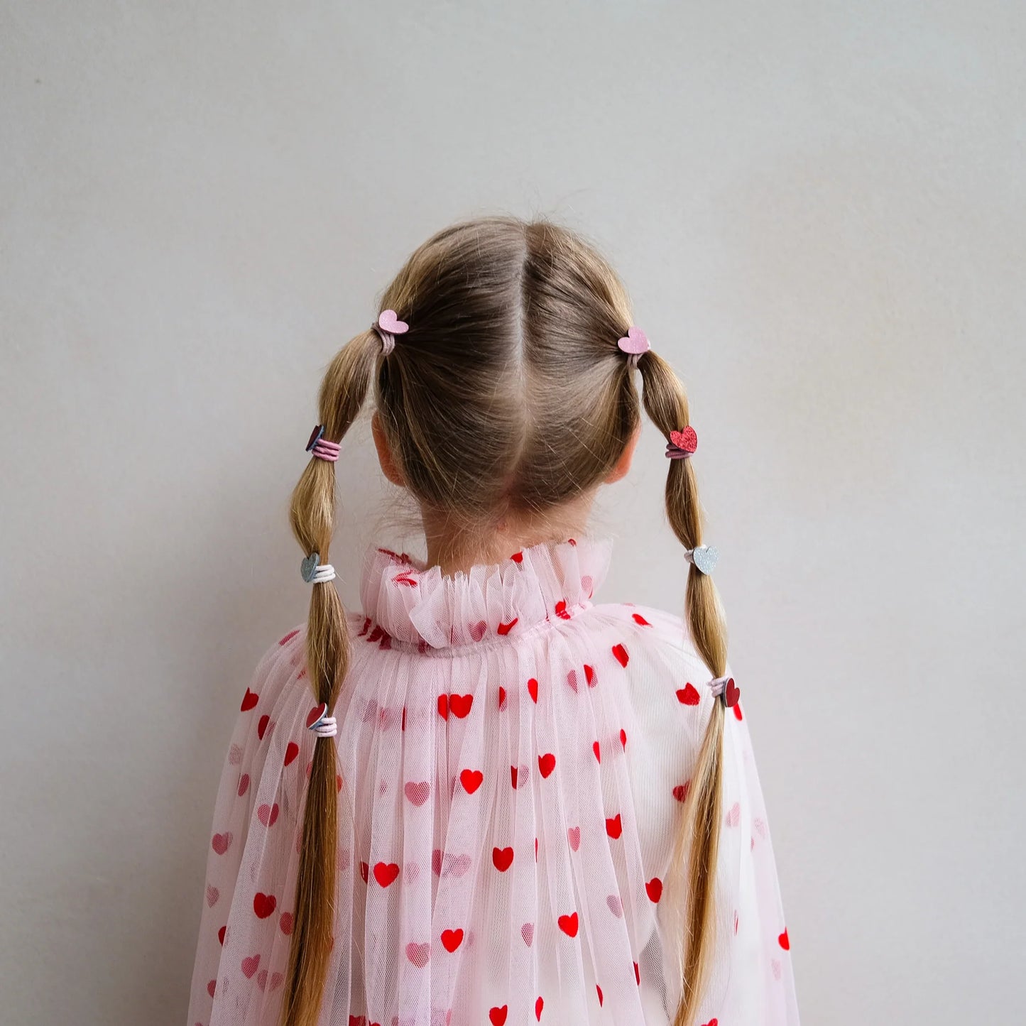 Mimi & Lula Mini Scrunchies, Haargummies 8er Pack, Herzen rot mit Glitzer