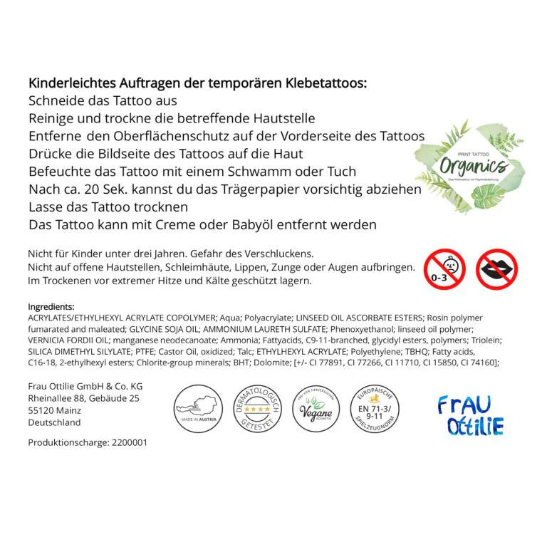 Frau Ottilie Lustige Kindertattoos Erste Klasse, Schulkind, rot, Maus Eichhörnchen