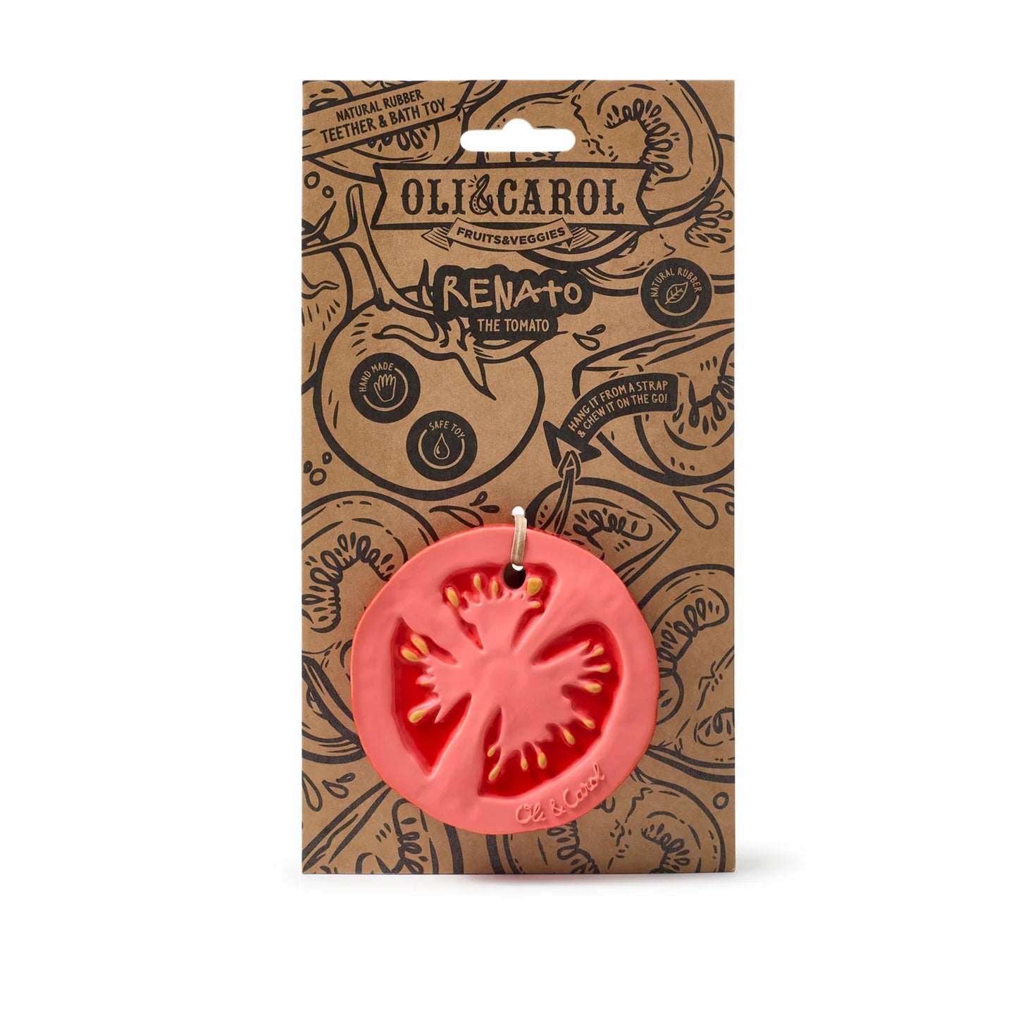 Oil&Carol Renato the Tomato Baby Teether Beißring und Badespielzeug