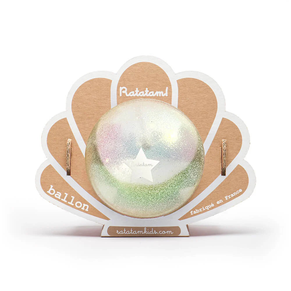 Ratatam Muschel Ball weiß Glitzer 10cm