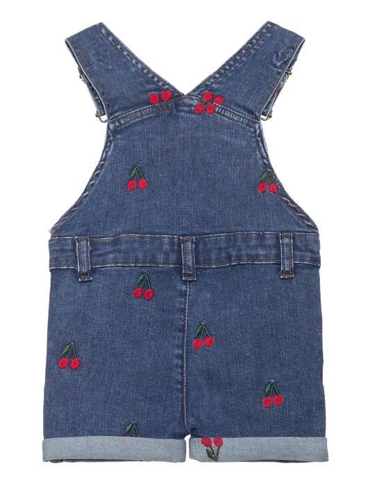 The New TNSTNayla Denim Dungaree, light blue denim, Cherries, Latzjeans