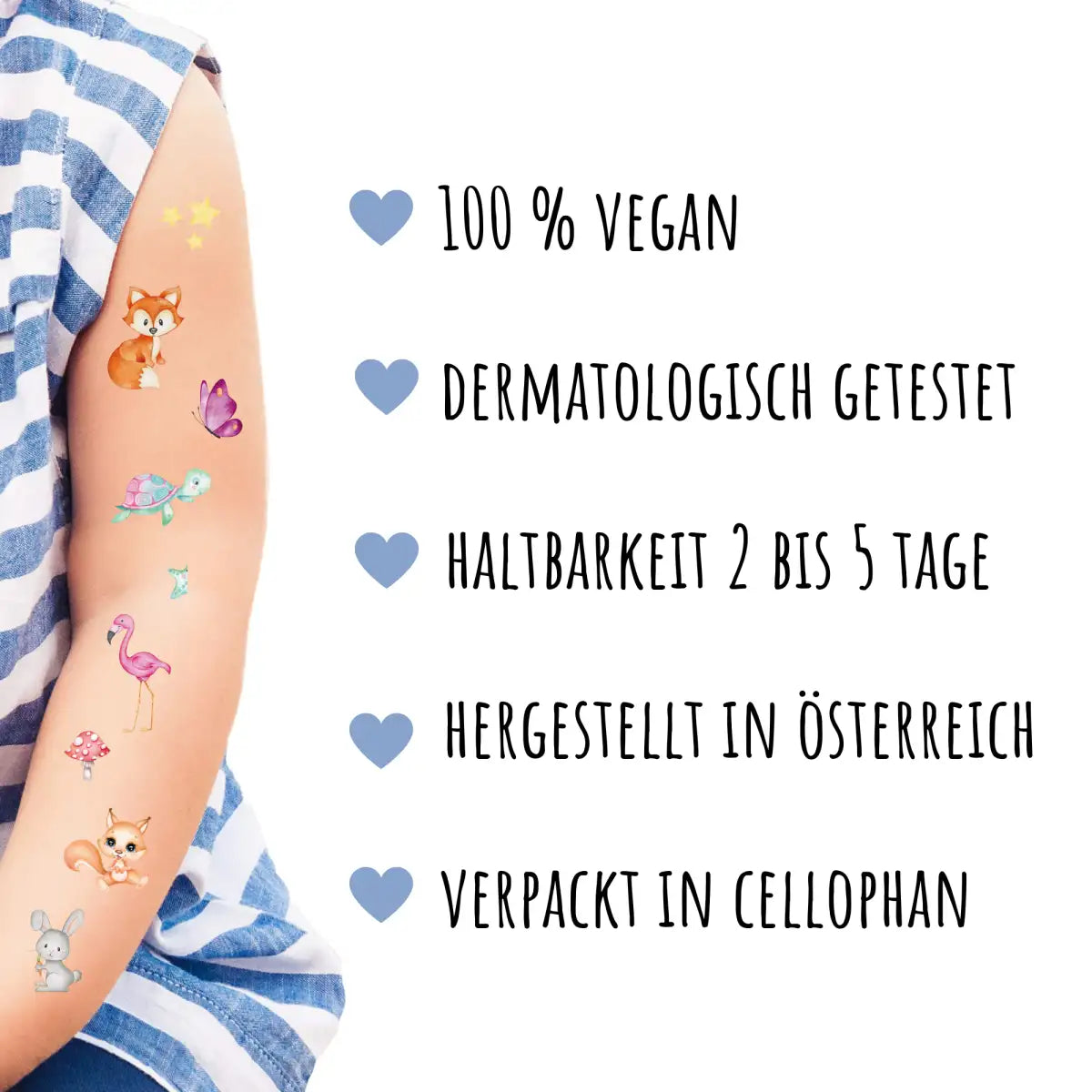 JEKA Tattoos Tiere 5 Motivbögen, grün