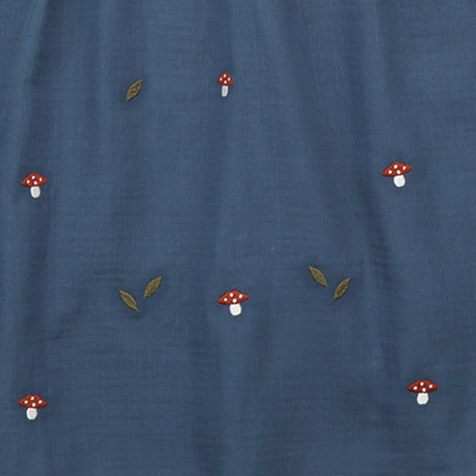 Walkiddy Kleid Various Mushrooms, Pilze MUNV32-267, dunkelblau mit Stickerei