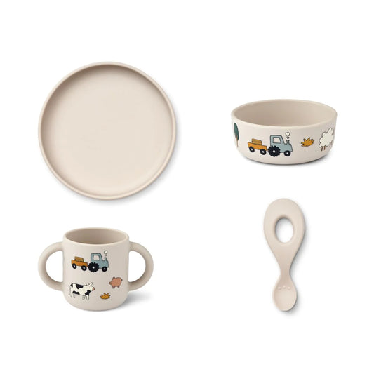 Liewood Vivi printed Tableware Set Farm Sandy, Geschirr-Set