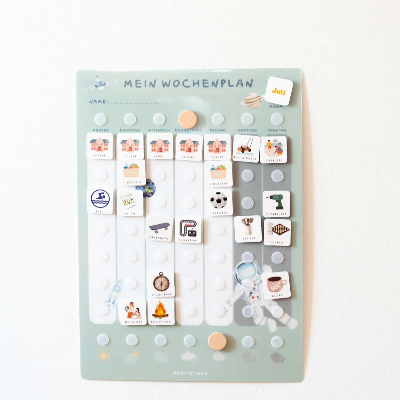 Routinchen Wochenplaner inkl. Symbole A3, Weltall