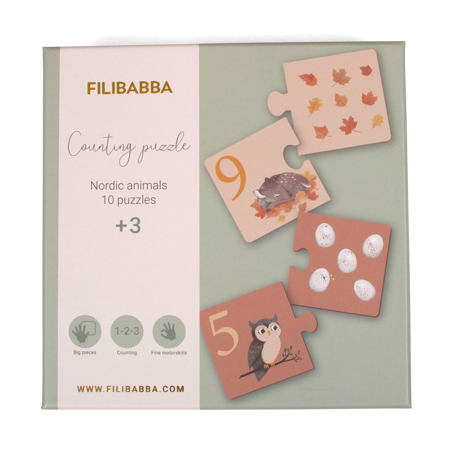Filibabba Zähl-Puzzle Nordische Tierwelt