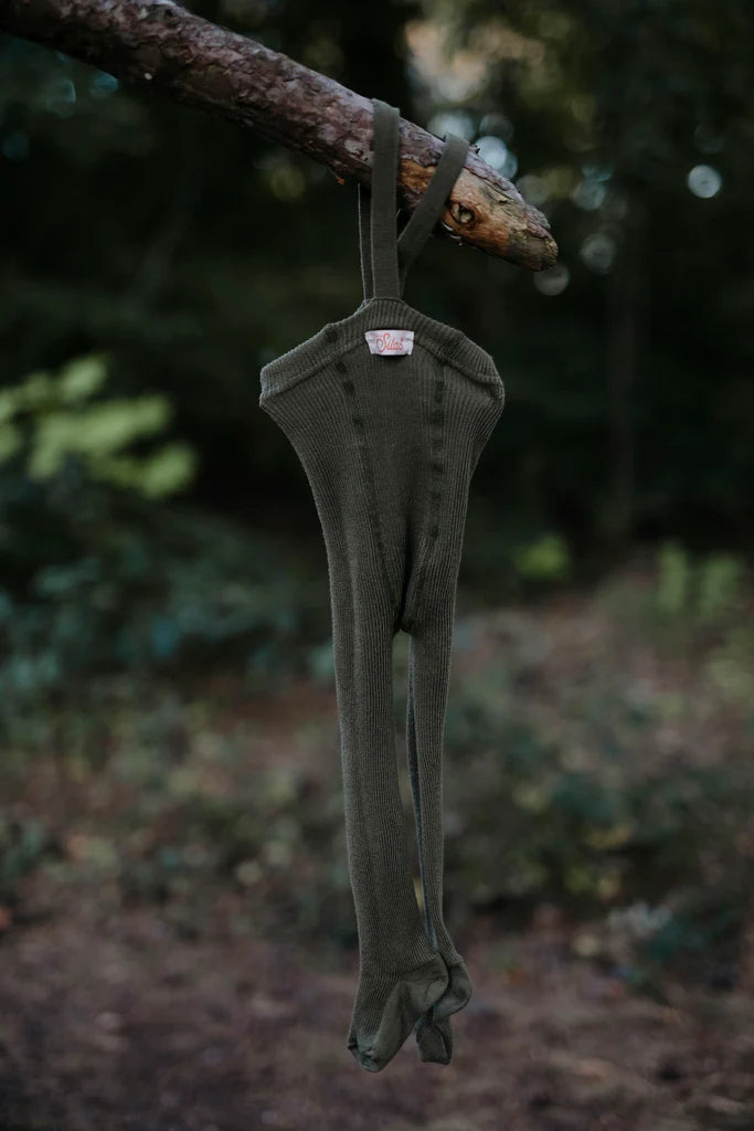 Silly Silas Strumpfhose aus Baumwolle (GOTS) olive