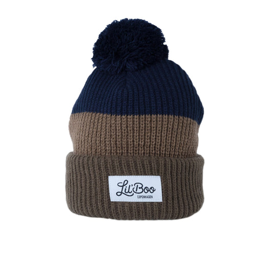 Lil' Boo Rainbow Beanie, Brown/Navy