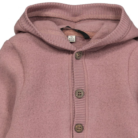 Mikk-Line Babyoverall mit Kapuze, Wollfleece, Burlwood