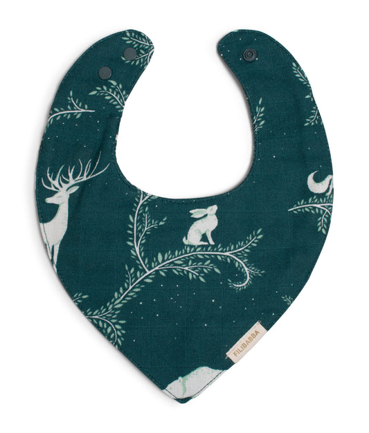 Filibabba Lätzchen Night petrol, Tiere