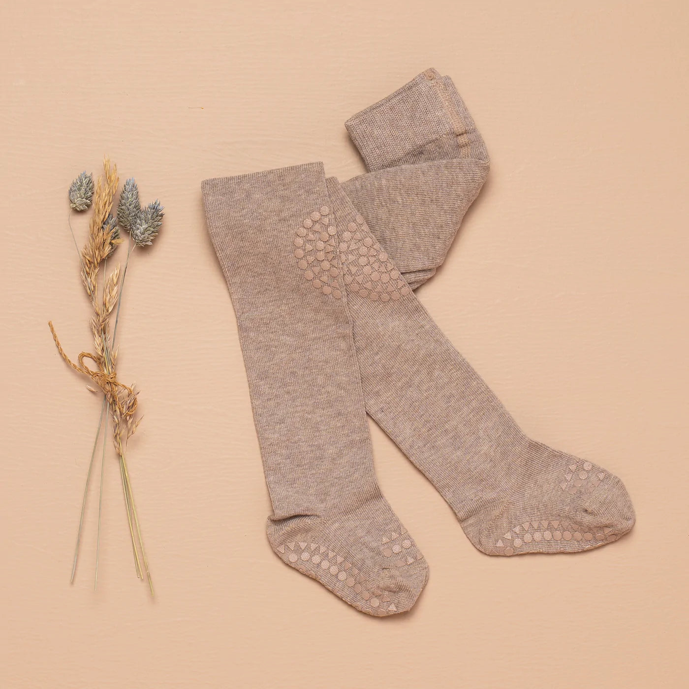 GoBabyGo Krabbelstrumpfhose aus Wolle Sand