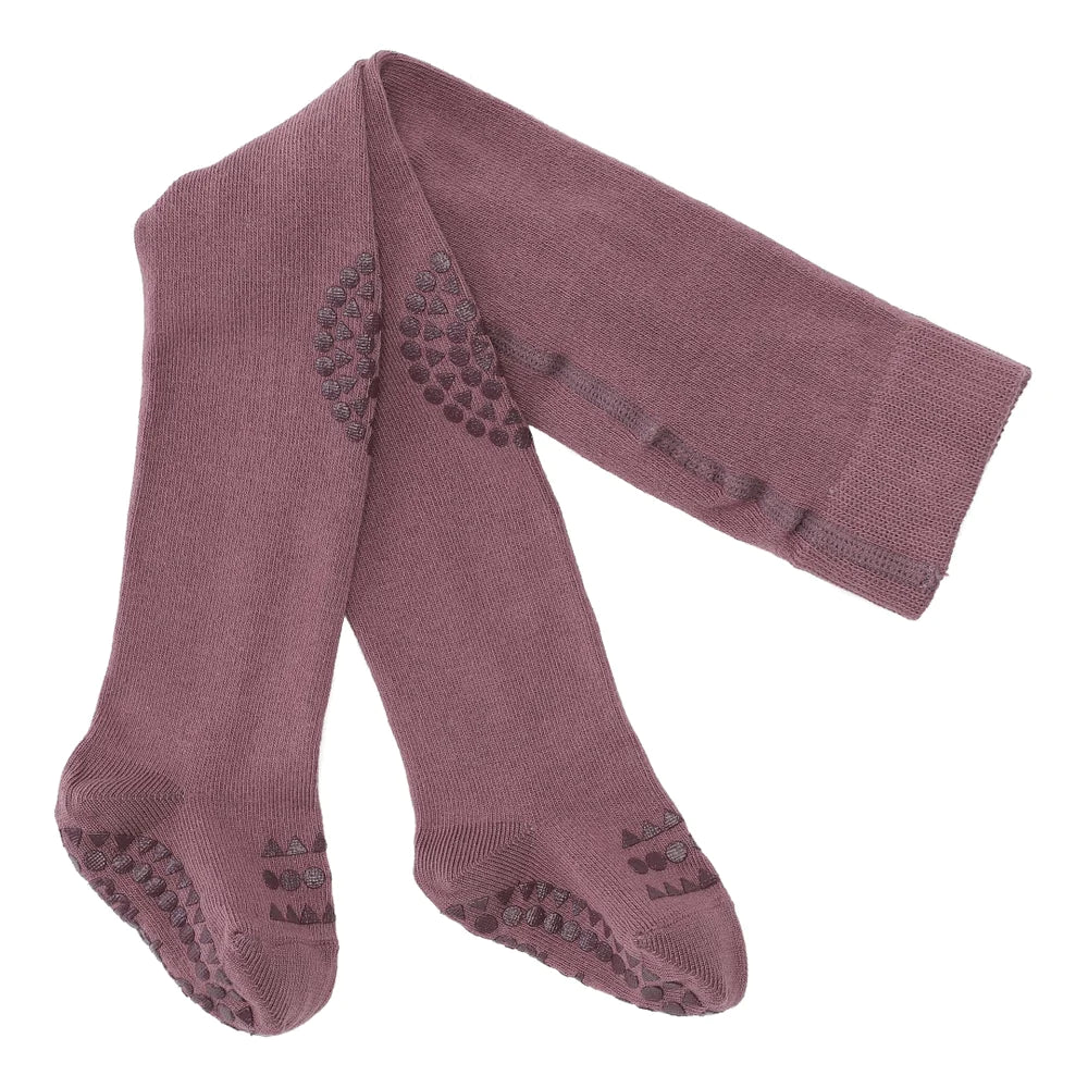 GoBabyGo Krabbelstrumpfhose misty plum, Baumwolle