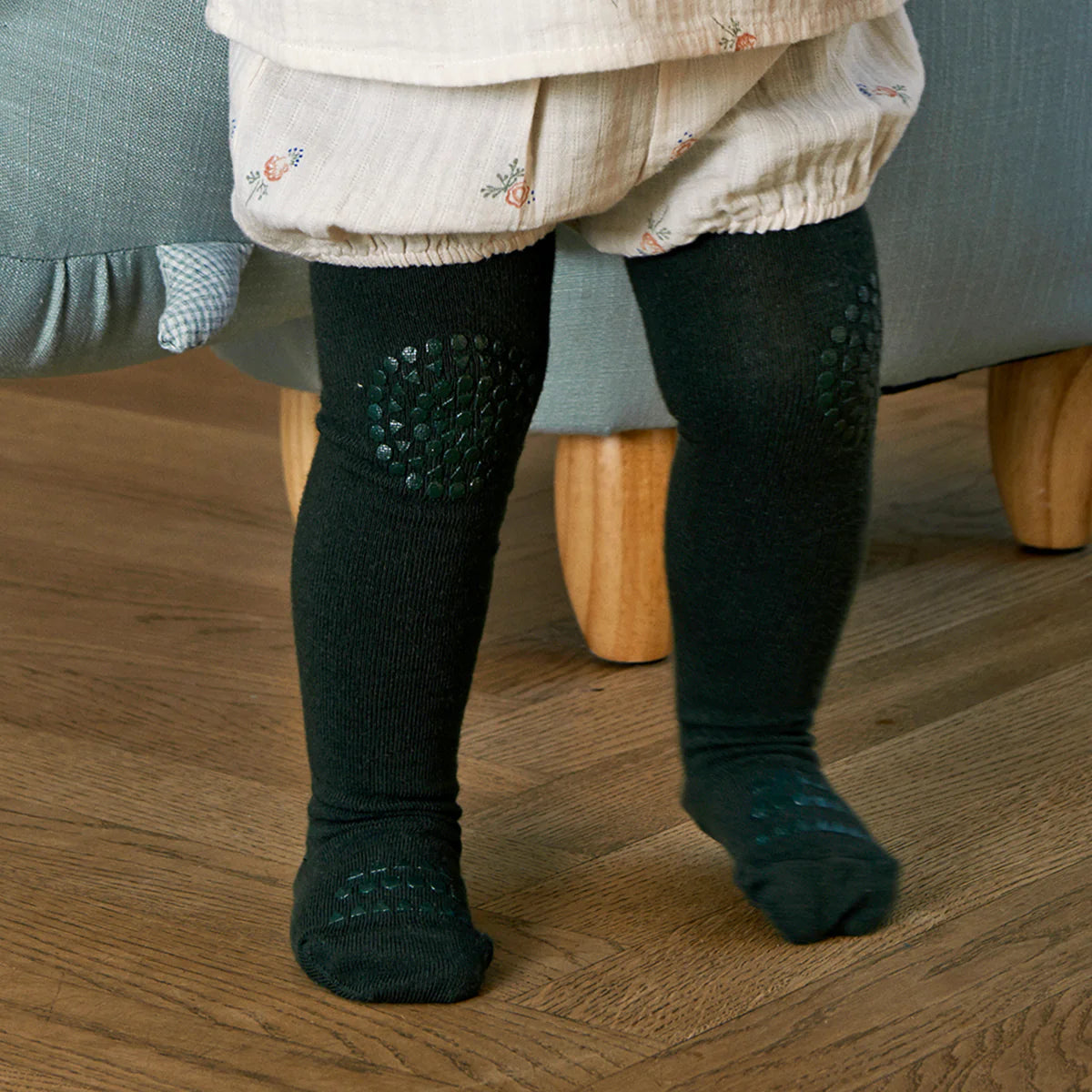 GoBabyGo Krabbelstrumpfhose aus Wolle Forest Green