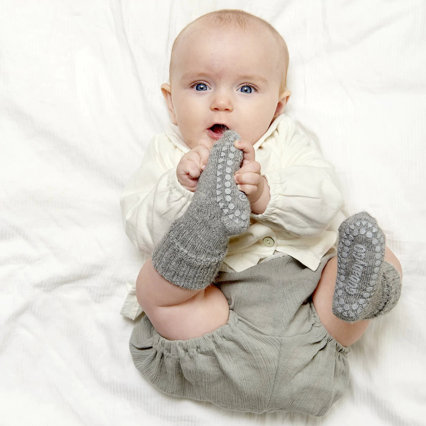 GoBabyGo Rutschfeste Socken Alpaka dark grey melange