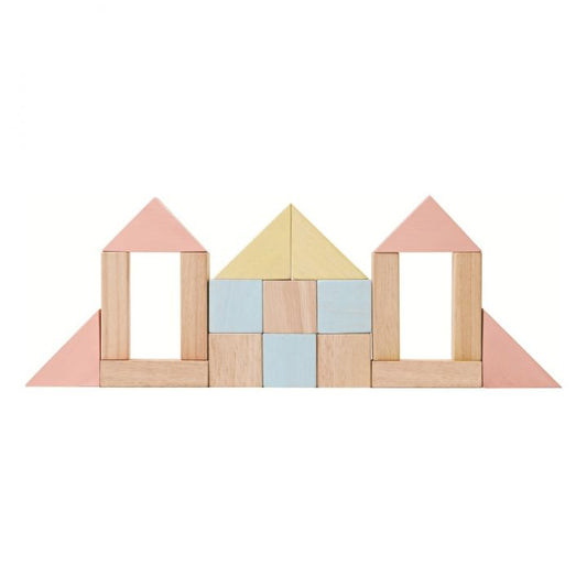 Plan Toys Holzklötze Bausteine Pastell 40-teilig