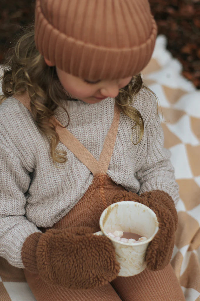 Silly Silas Leggings aus Merinowolle Cappuccino Brown