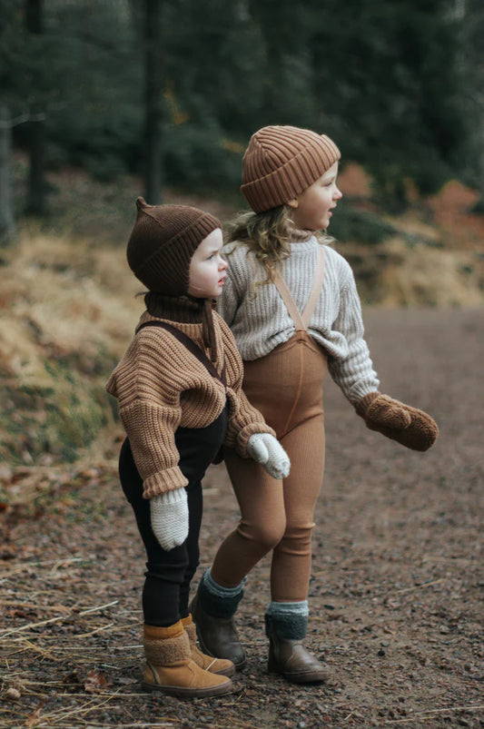 Silly Silas Leggings aus Merinowolle Cappuccino Brown