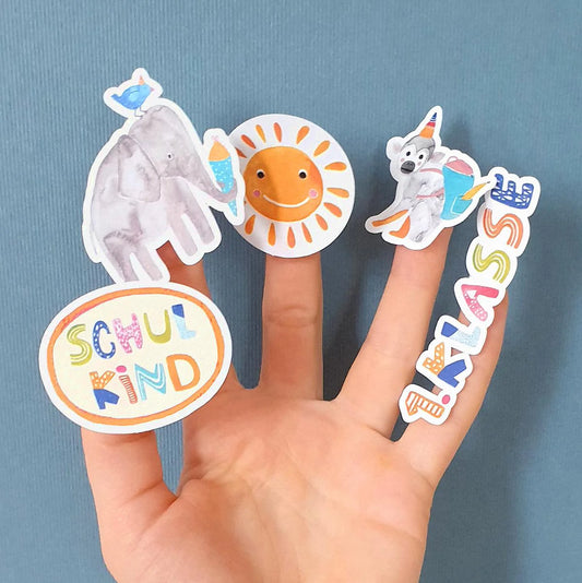 Frau Ottilies lustige Kindersticker Einschulung