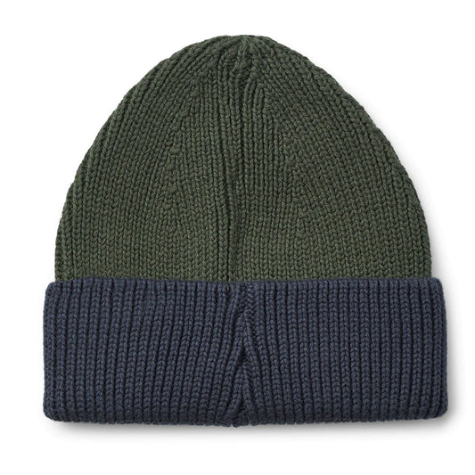 Liewood Ezra Beanie Strickmütze grün - blau Hunter green