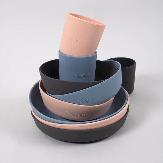 Filibabba Silikongeschirrset powder blue