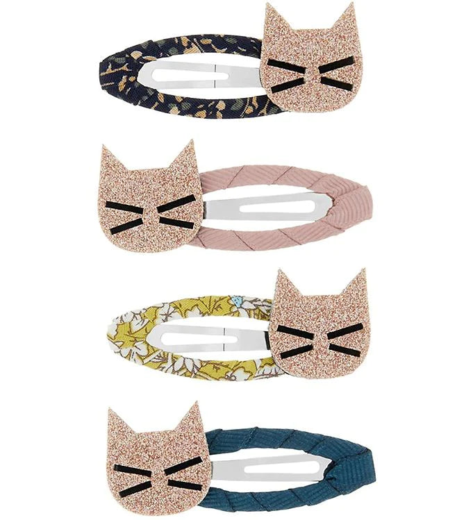 Mimi & Lula Haarspangen Katze mit Glitzer 4er-Pack