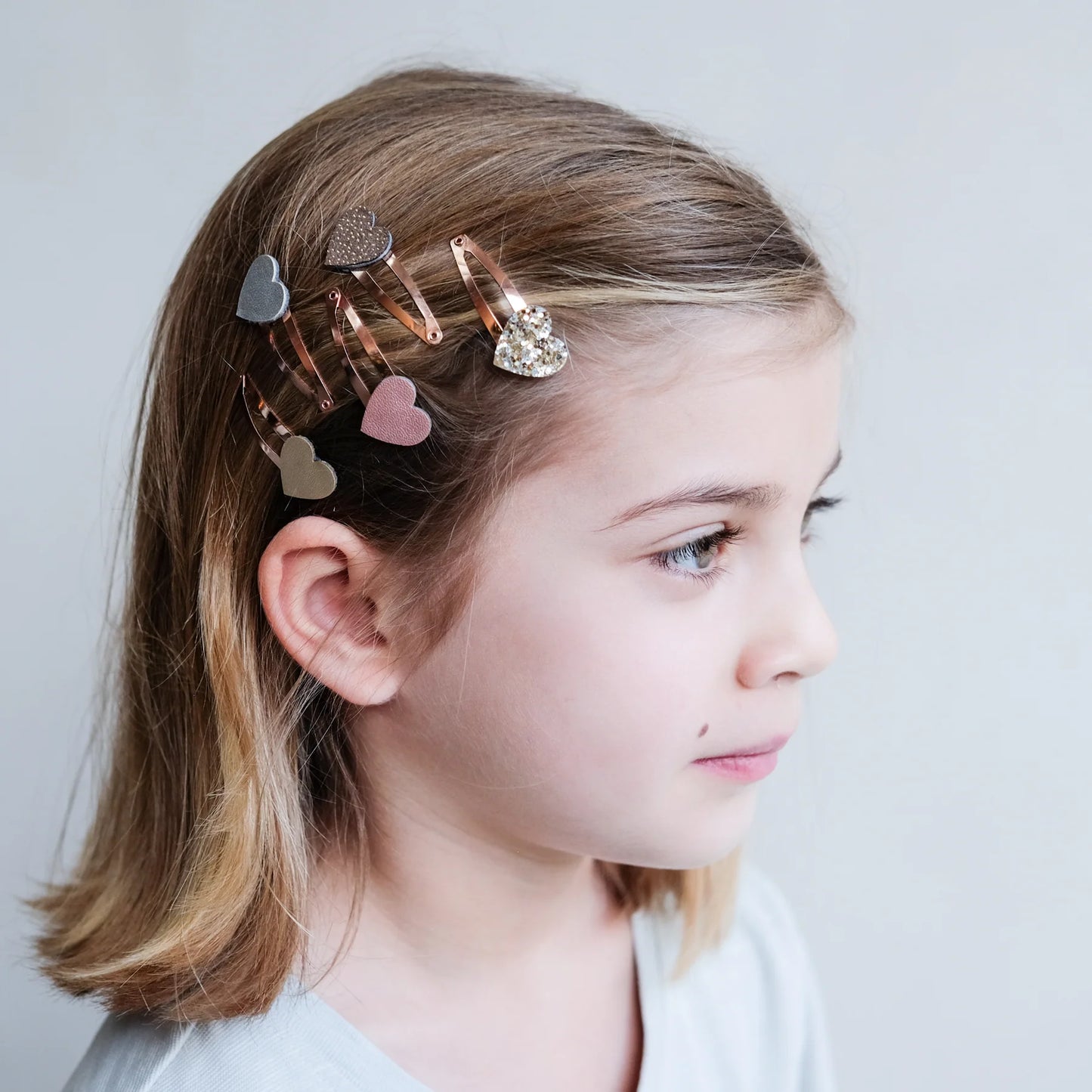 Mimi & Lula Haarspangen Herzen gold, rosa, Glitzer