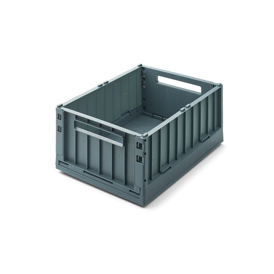 Liewood Weston Storage Box M with Lid 2-Pack Whale Blue